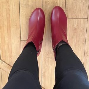 Red wine platform booties -BRAND NEW